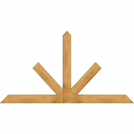 Ekena Millwork Saratoga Rough Sawn Timber Gable Bracket, Western Red Cedar, 96"W x 52"H x 4"D x 6"F, 13/12 Pitch GBW096X52X0406SAR00RWR